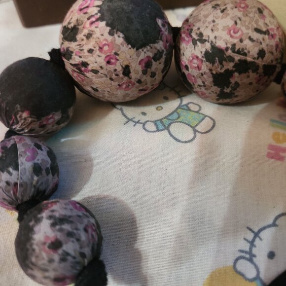 RARE Auth Louis Vuitton Liberty of London Dark Beads Fabric Necklace 2007 Runway - Picture 5 of 8